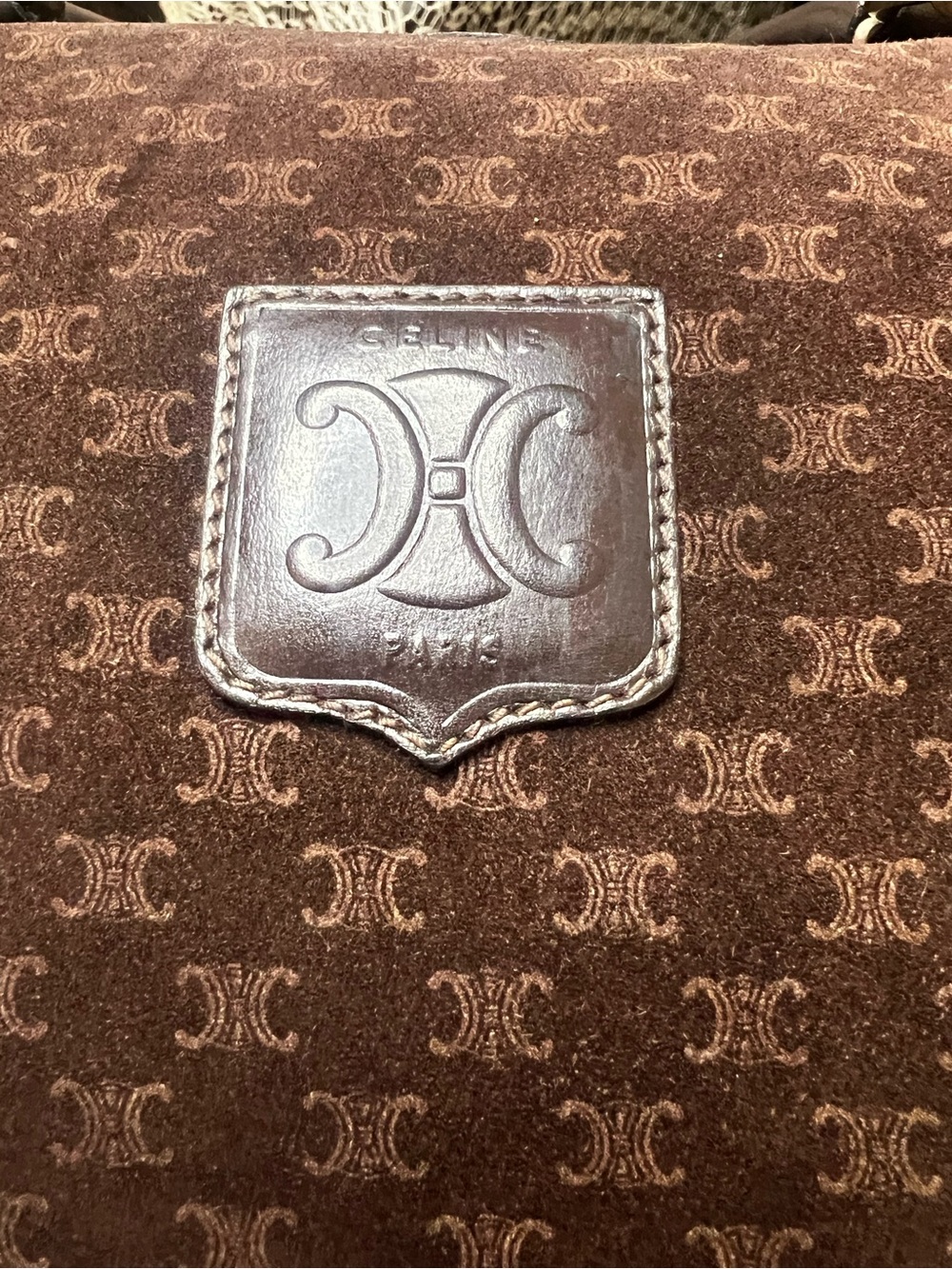 CELINE MACADAM VINTAGE SUEDE BOSTON BAG - Picture 11 of 17